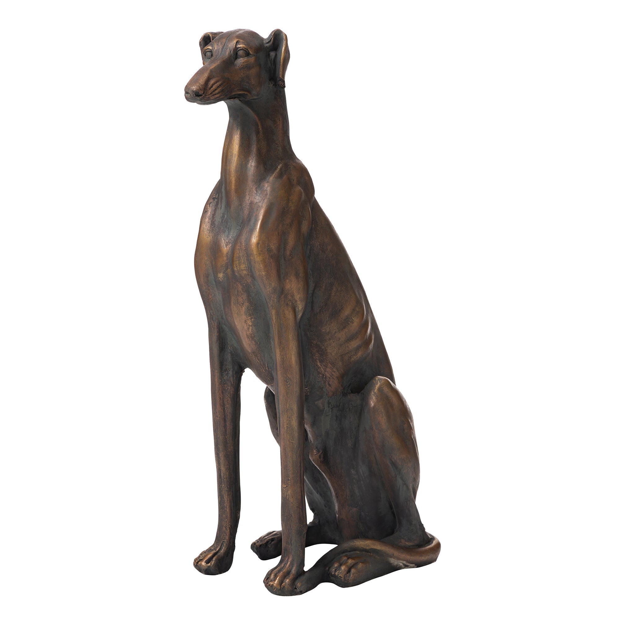  Glitzhome Sitting Greyhound Dog Statue 30.25