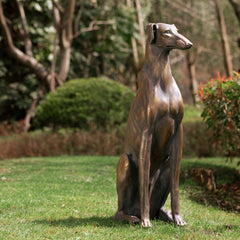 Sitting Greyhound Dog Statue 30.25"H