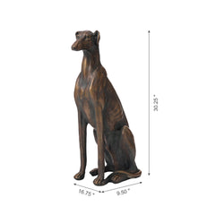 Sitting Greyhound Dog Statue 30.25"H