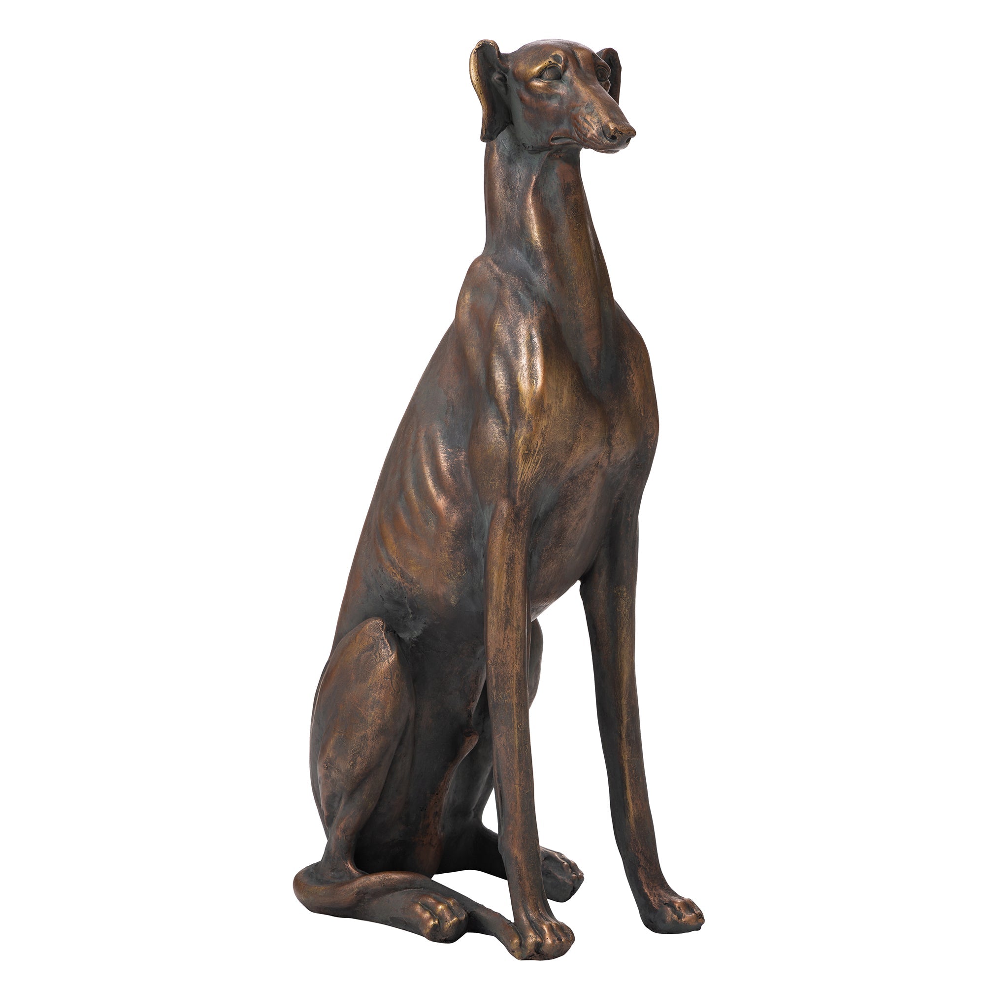  Glitzhome Sitting Greyhound Dog Statue 30.25