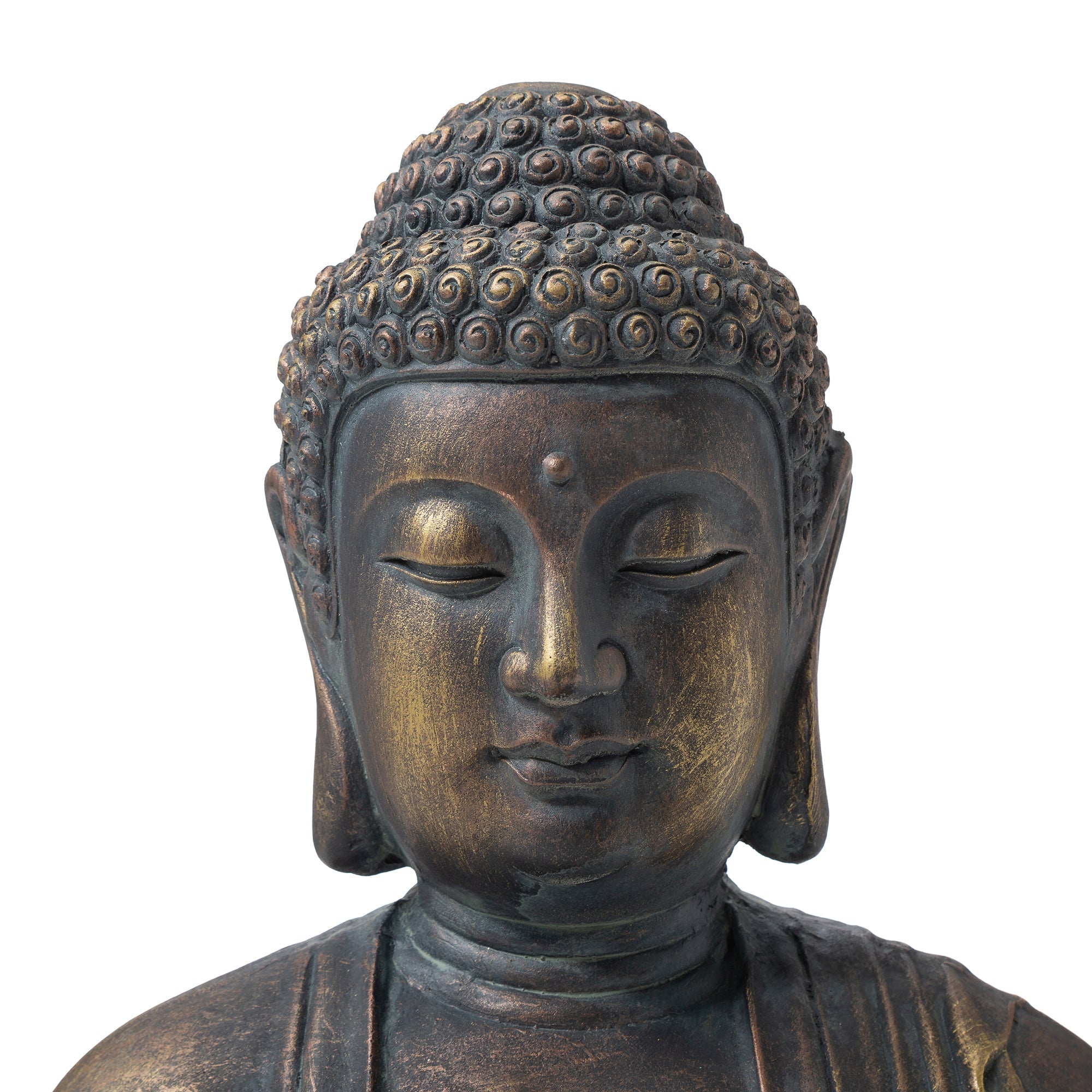  Glitzhome Meditating Buddha Statue - Brown - Bonton