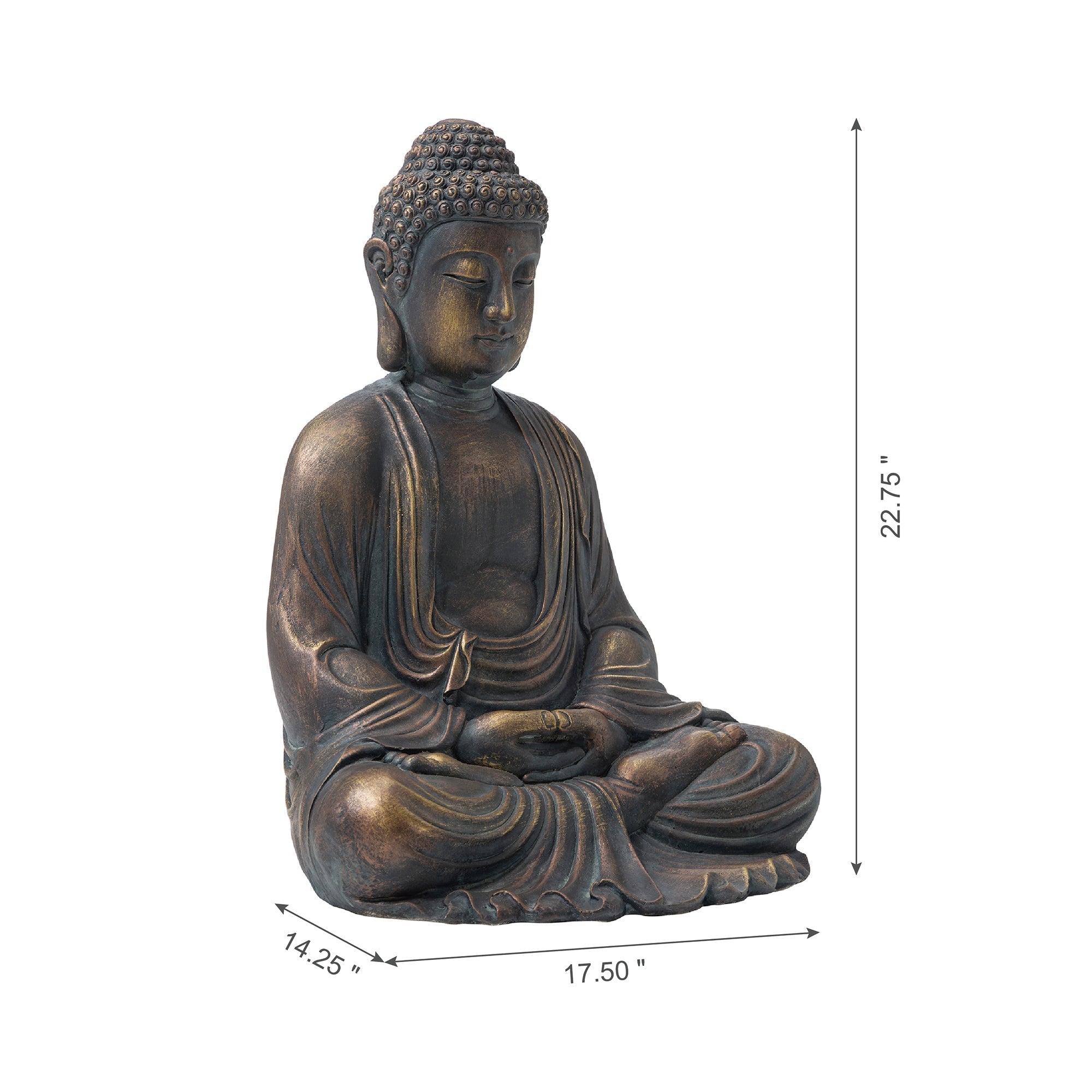  Glitzhome Meditating Buddha Statue - Brown - Bonton