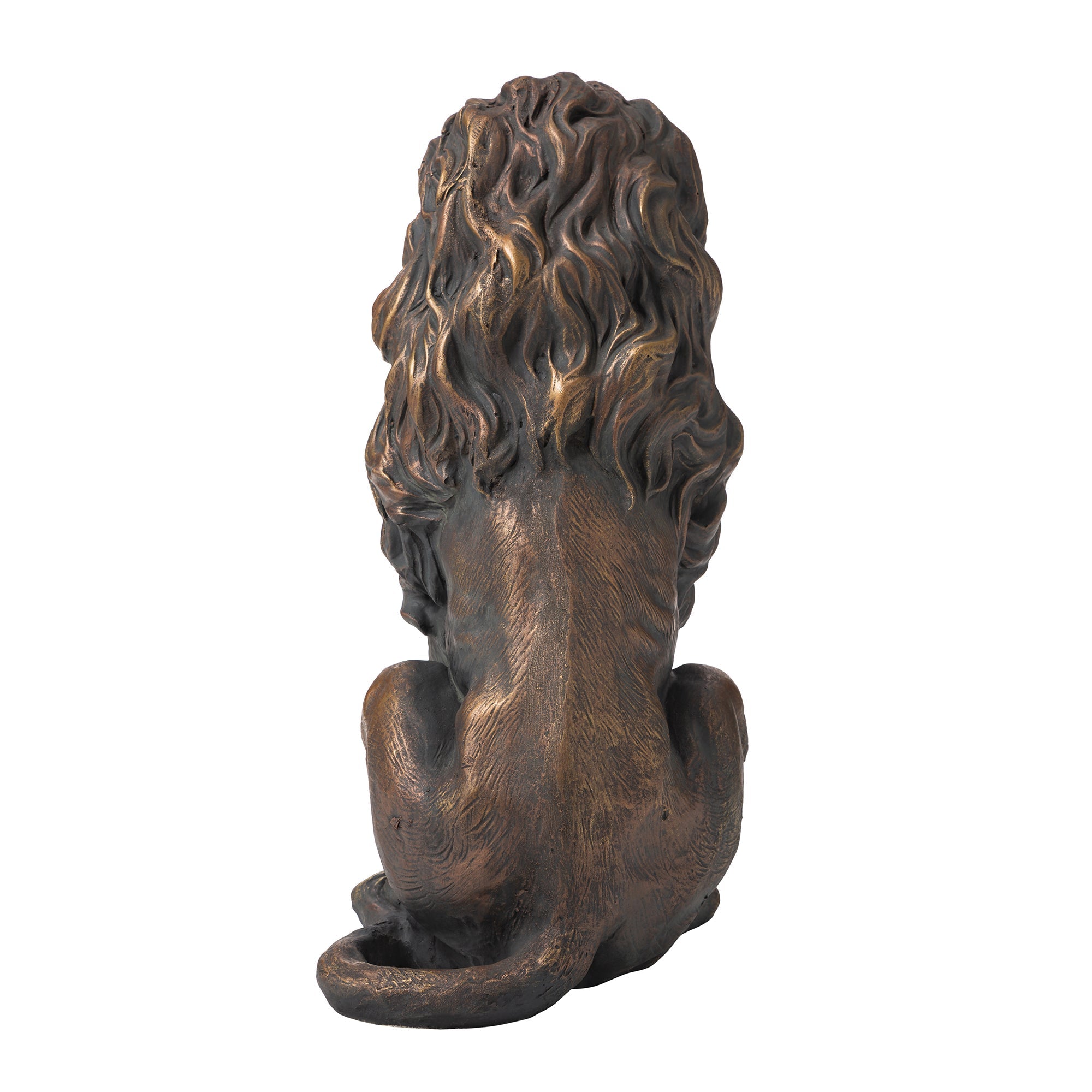  Glitzhome Guardian Standing Lion Statue - Brown - Bonton