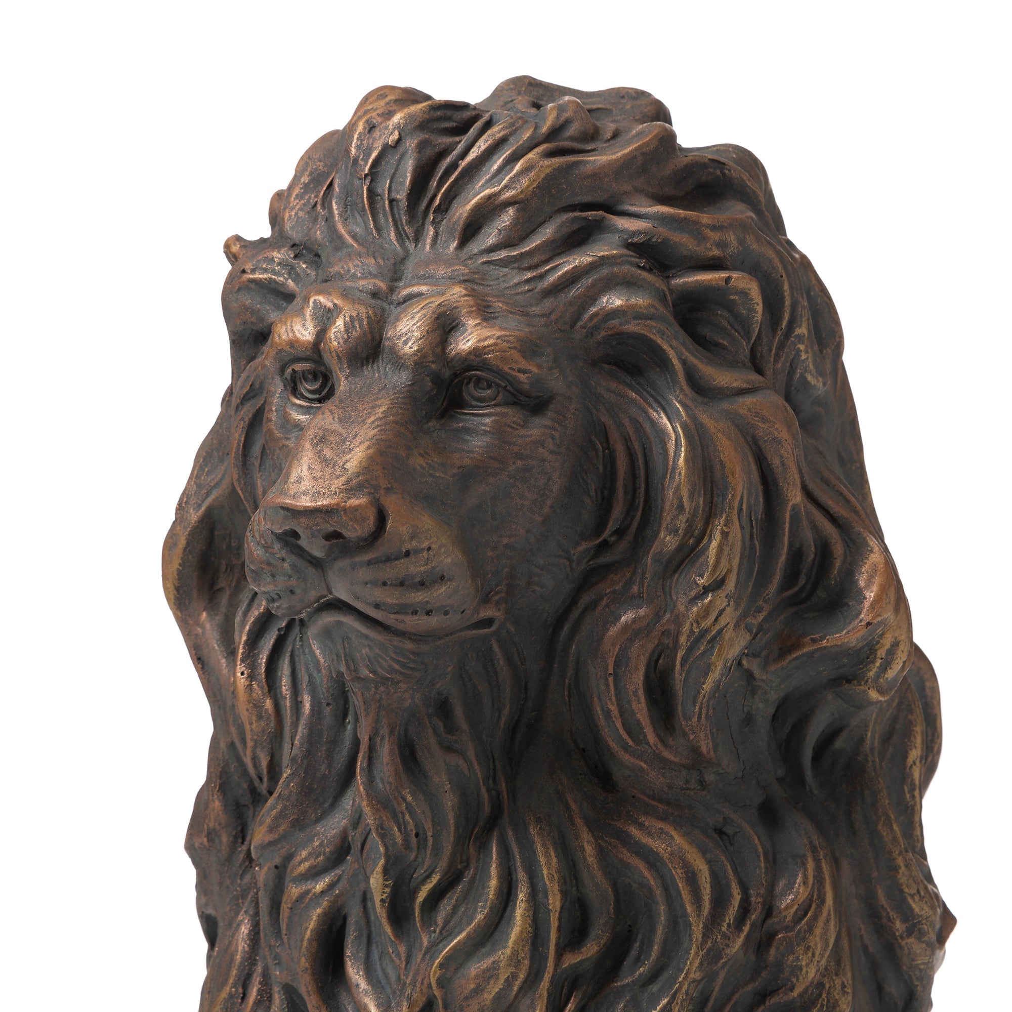  Glitzhome Guardian Standing Lion Statue - Brown - Bonton