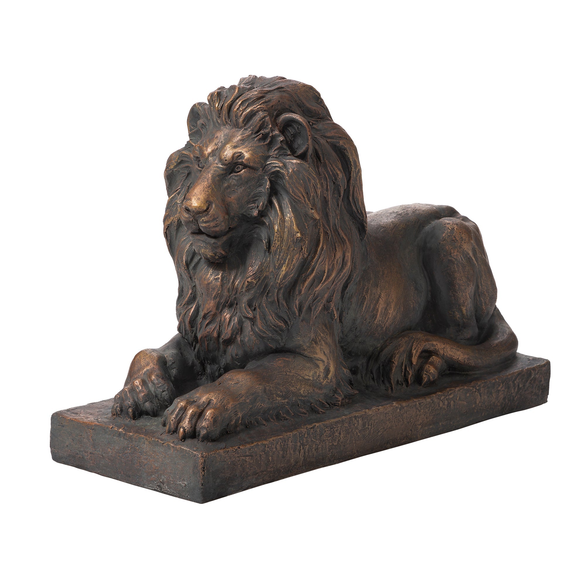  Glitzhome Lying Guardian Lion Statue - Brown - Bonton