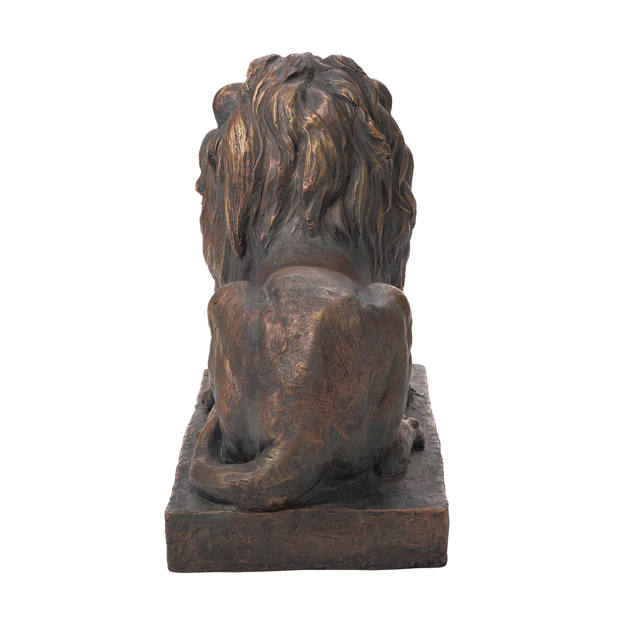  Glitzhome Lying Guardian Lion Statue - Brown - Bonton