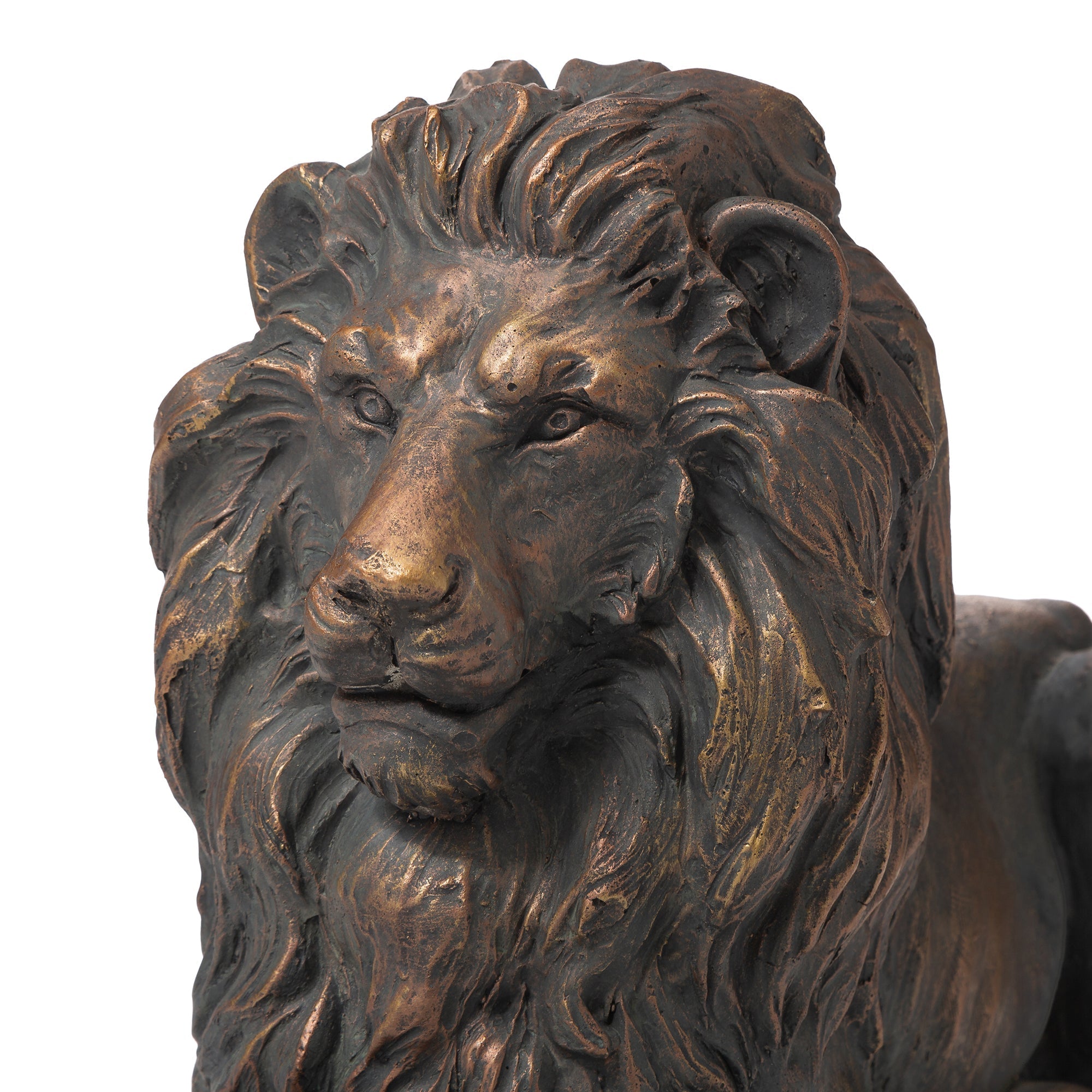  Glitzhome Lying Guardian Lion Statue - Brown - Bonton