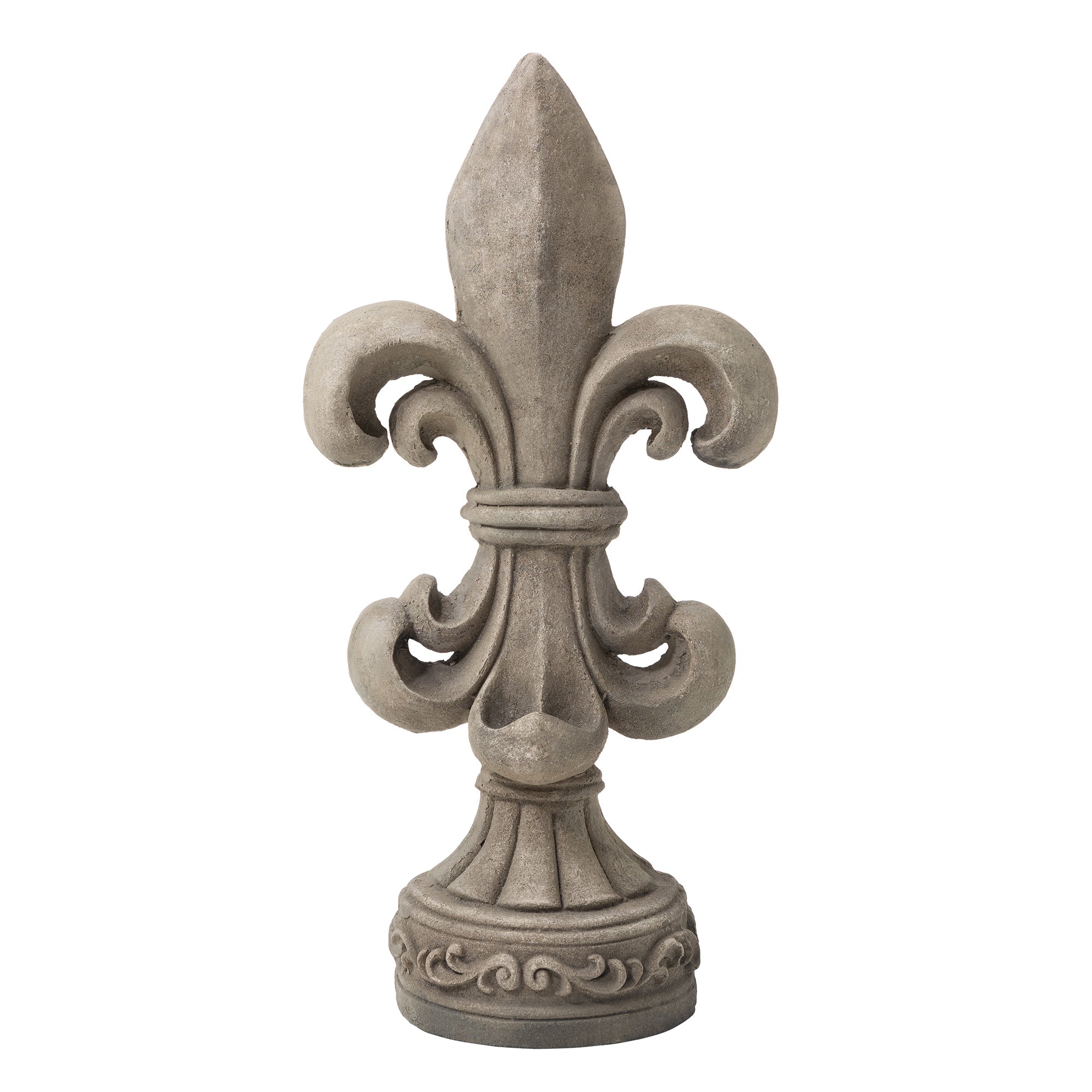  Glitzhome Standing Fleur De Lis Garden Statue - Brown - Bonton