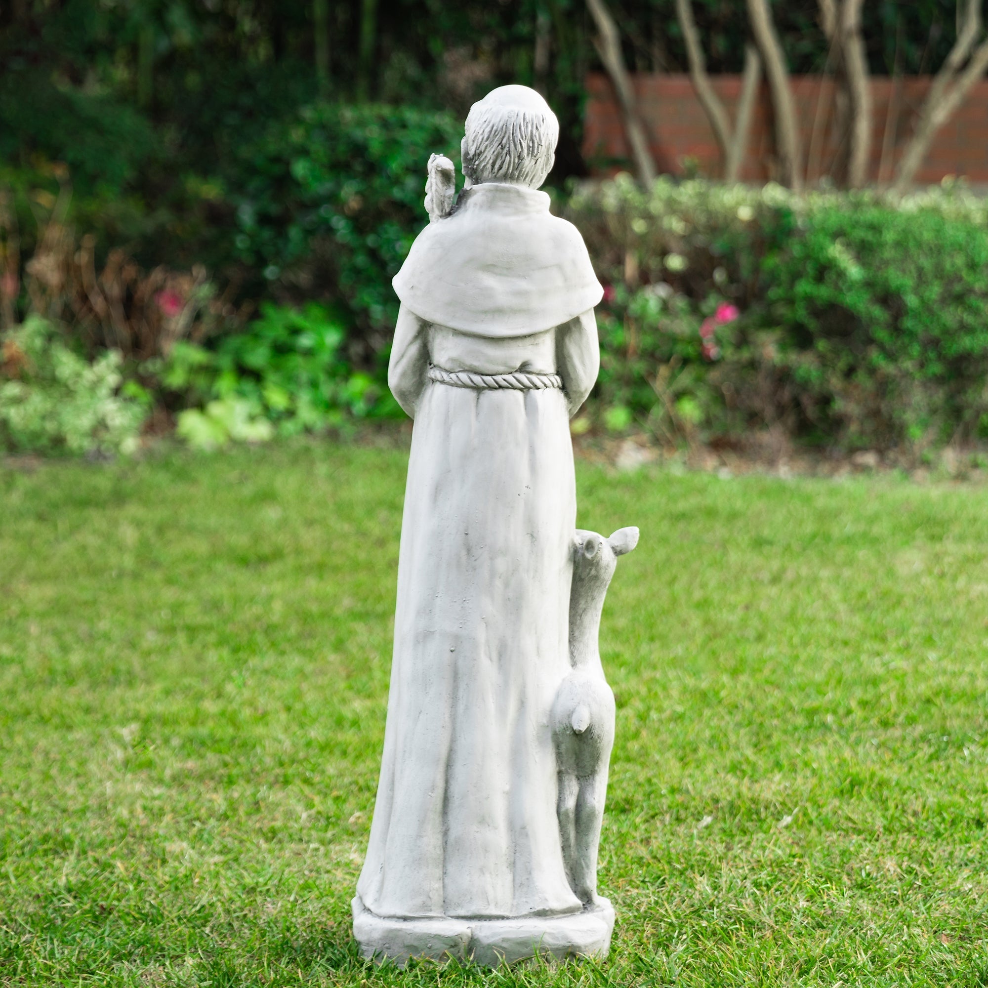  Glitzhome St. Francis Garden Statue - White - Bonton