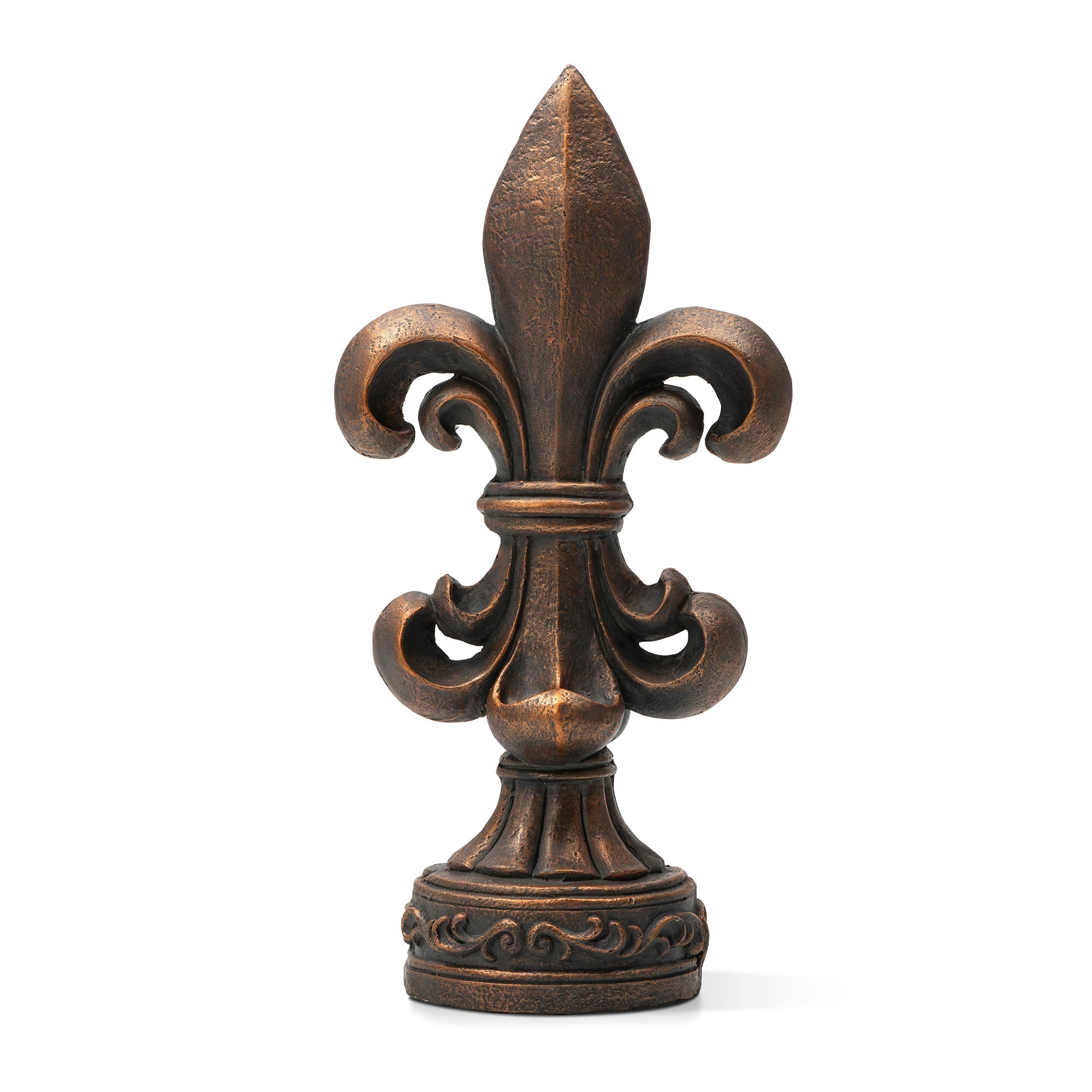  Glitzhome Bronze Standing Fleur De Lis Garden Statue - Bronze - Bonton