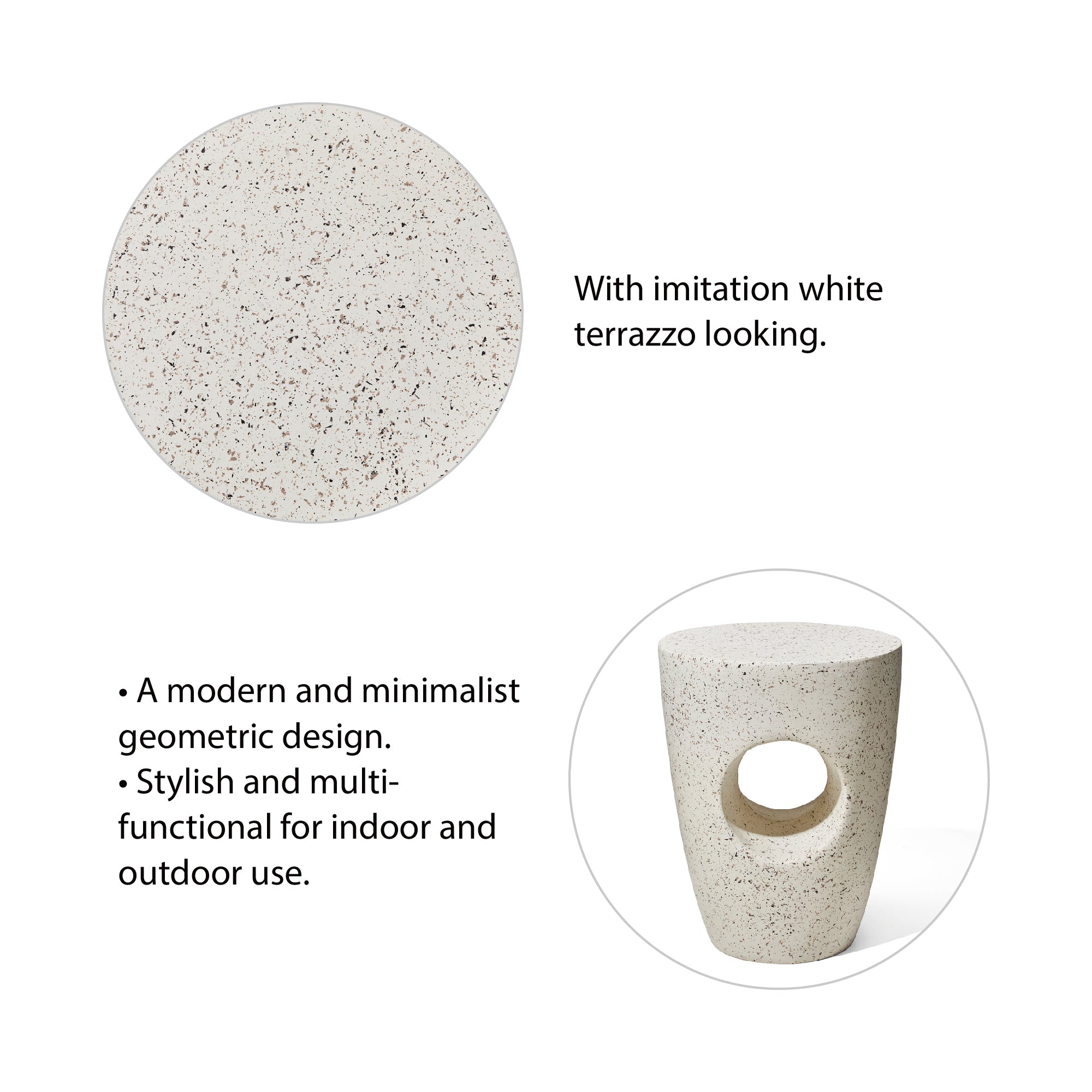  Glitzhome Multi-functional Circle Garden Stool - Beige - Bonton