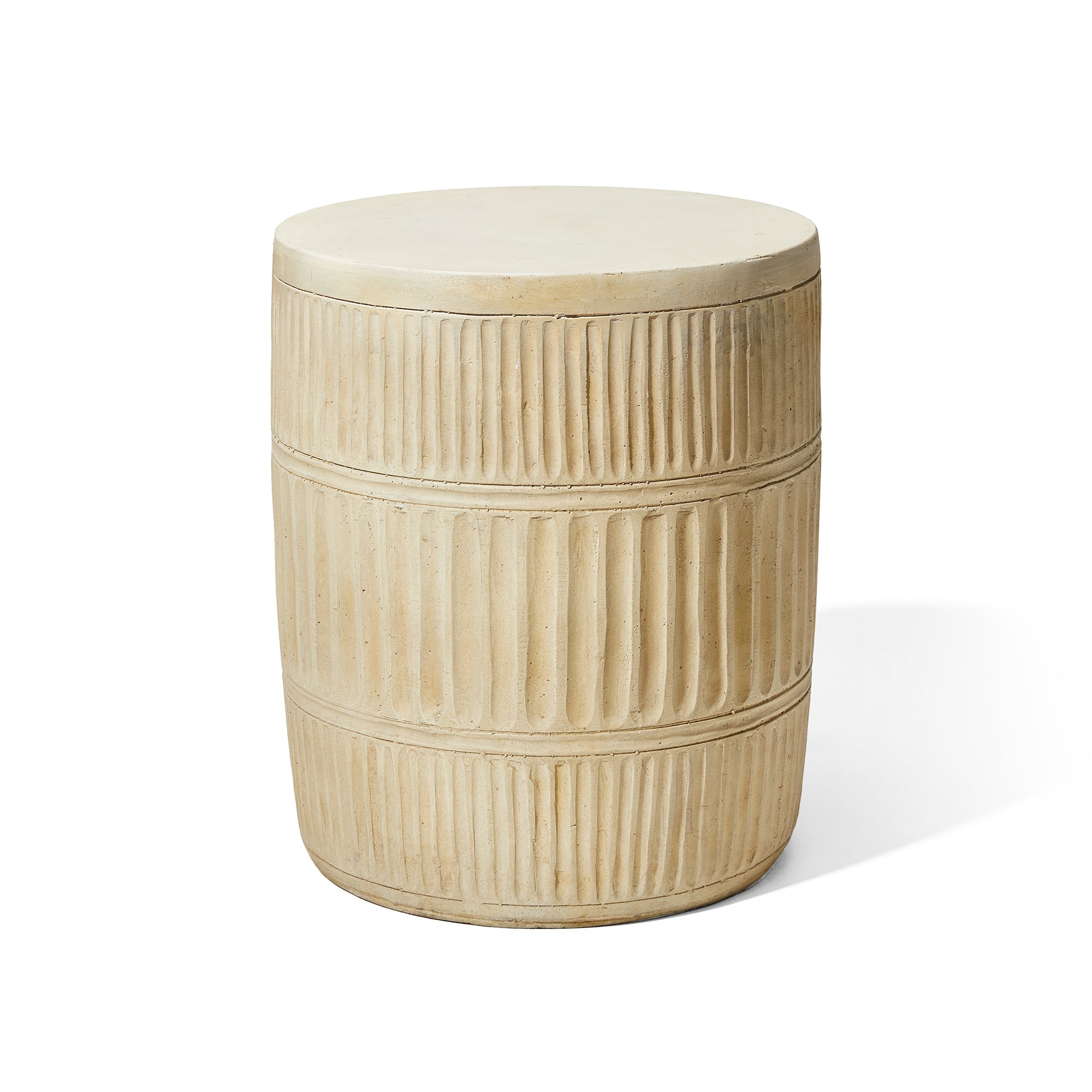  Glitzhome Multi-functional Textured Garden Stool - White - Bonton