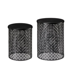 Set of 2 Multi-functional Metal Garden Stools