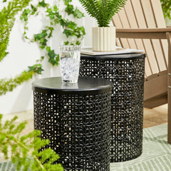 Set of 2 Multi-functional Metal Garden Stools