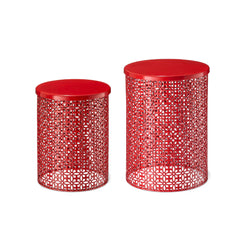 Set of 2 Multi-functional Metal Garden Stools