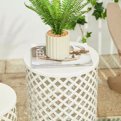 Set of 2 Multi-functional Metal Trellis Garden Stools