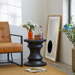 Black Column Pedestal Garden Stool