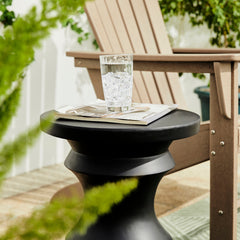 Black Column Pedestal Garden Stool