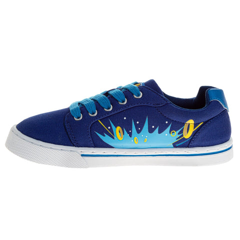 Sonic the Hedgehog Boys' Lace Up Low-Top Vintage Casual Canvas Sneakers