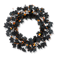 24"D Halloween Candy Corn Berries Wreath