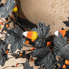 24"D Halloween Candy Corn Berries Wreath