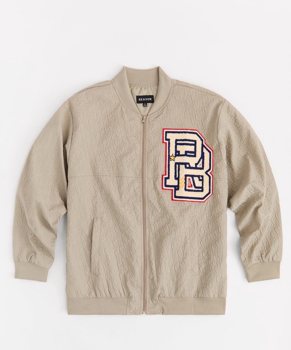  Reason Clothing Coaches Chenille Patched Jacket - Light Green - LIGHT GREEN - Bonton