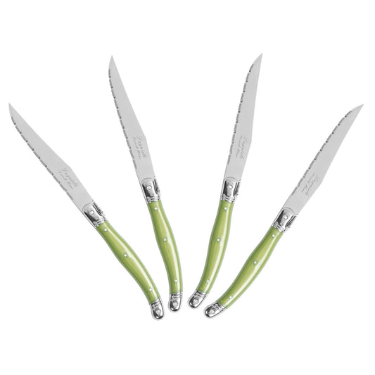 Set of 4 Laguiole Steak Knives, Spring Green