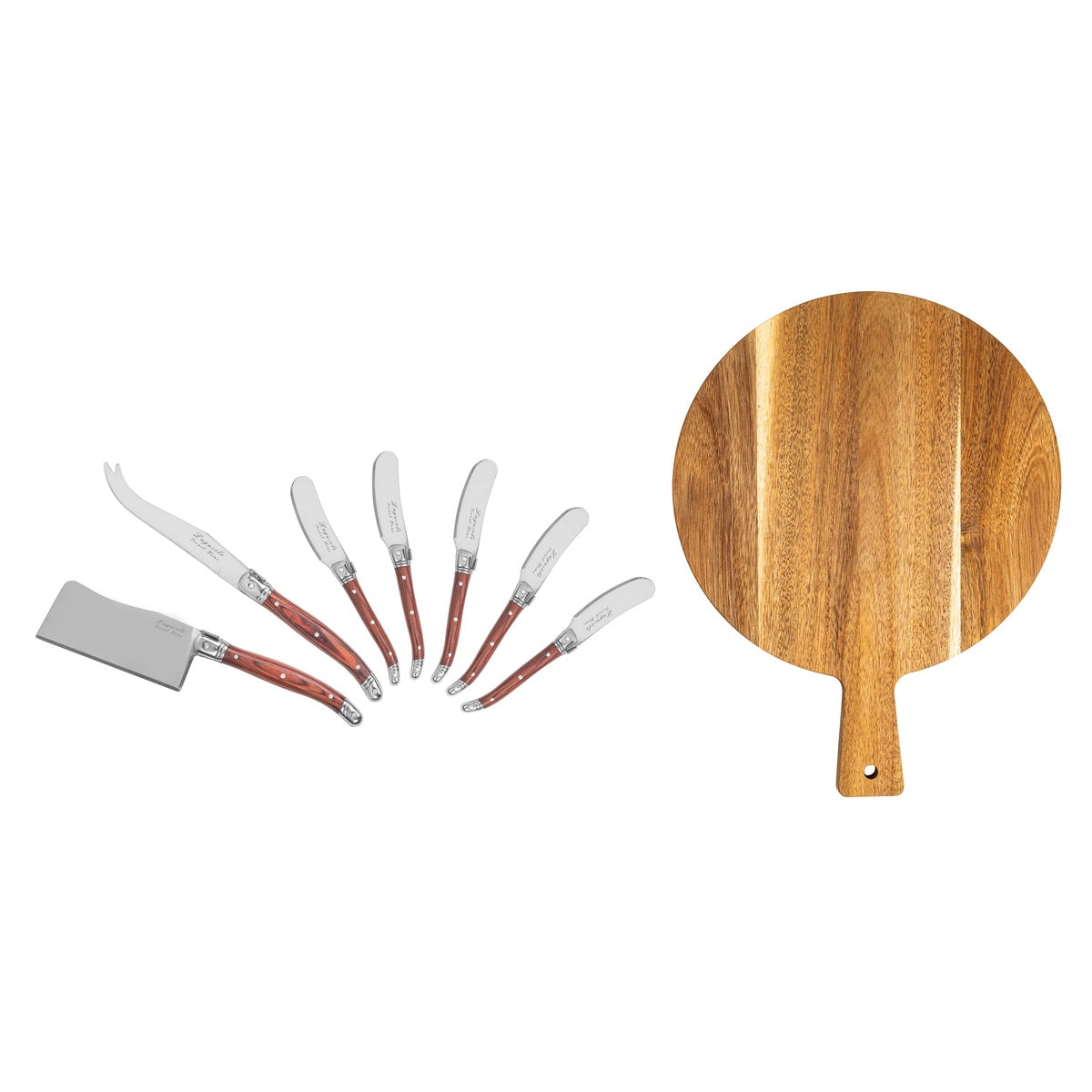  French Home Laguiole Cheese Knives and Spreaders With Pakkawood Handles and Serving Board - Default Title - Bonton