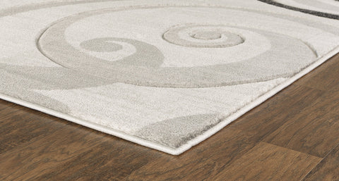 Grey Swirls Hand-Carved Soft Living Room Area Rug by Homemartgoods