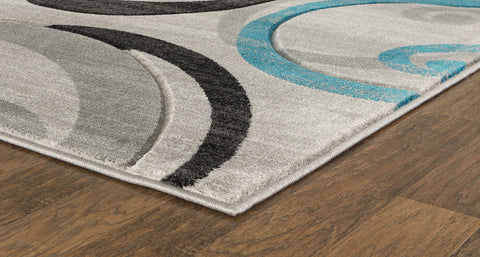 Turquoise Swirls Hand-Carved Soft Living Room Area Rug by Homemartgoods