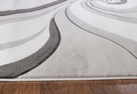 Grey Swirls Hand-Carved Soft Living Room Area Rug by Homemartgoods