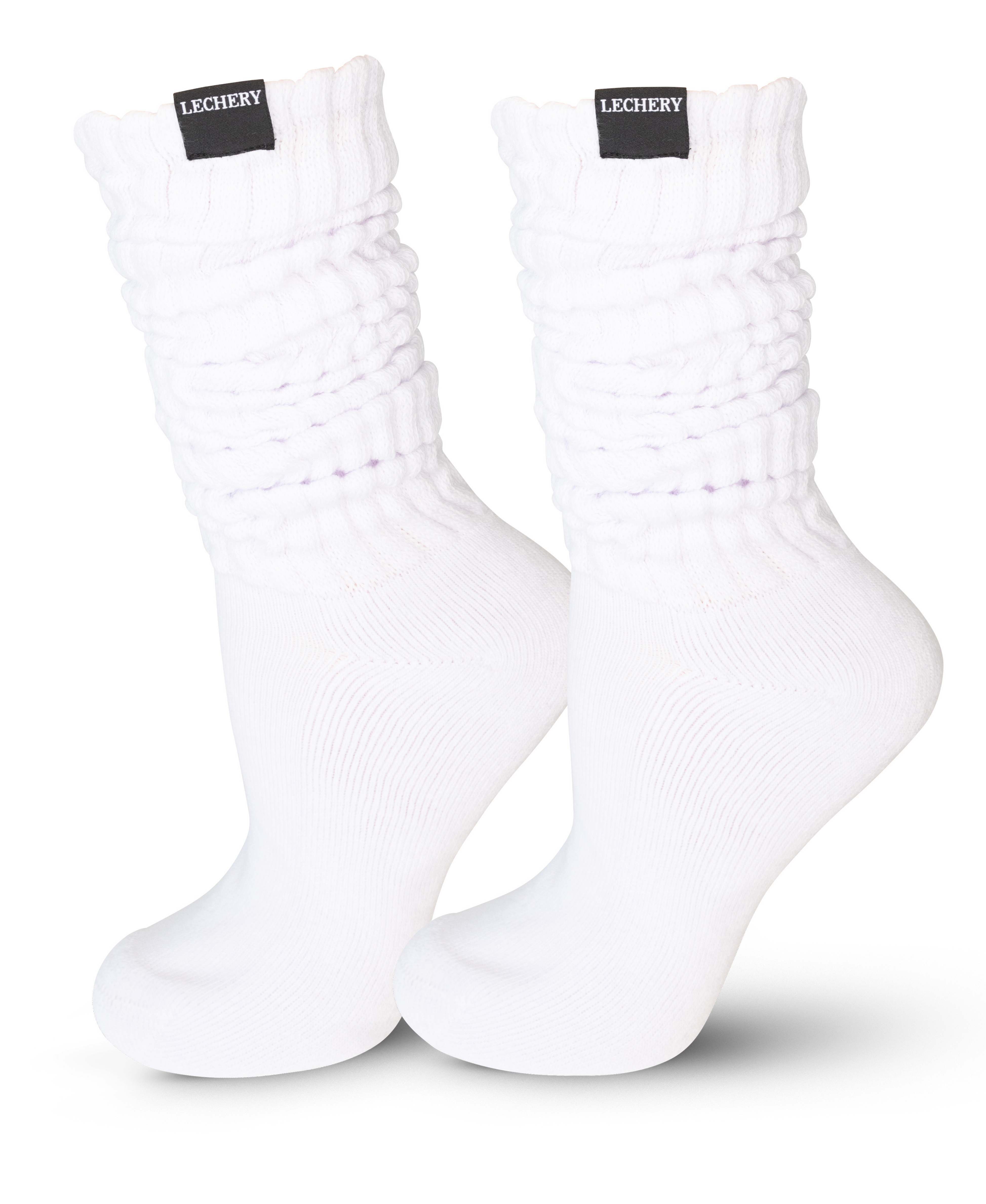  LECHERY LECHERY UNISEX SCRUNCH SOCKS - WHITE - Bonton