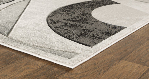 Grey Silver Geometric Hand-Carved Soft Living Room Area Rug by Homemartgoods