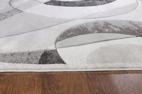 Grey Silver Geometric Hand-Carved Soft Living Room Area Rug by Homemartgoods