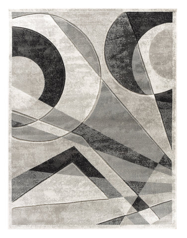 Grey Silver Geometric Hand-Carved Soft Living Room Area Rug by Homemartgoods