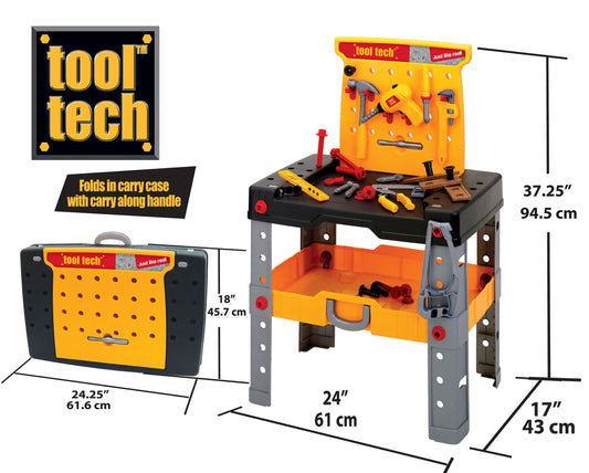 Tool Tech Take-Along Kids Work Bench Playset w/ Tools