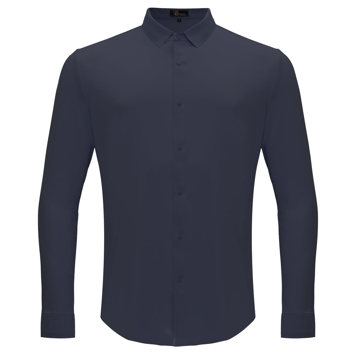  Barocco Olympic Victory Button-Up Shirt GREY BLUE - GREY BLUE - Bonton