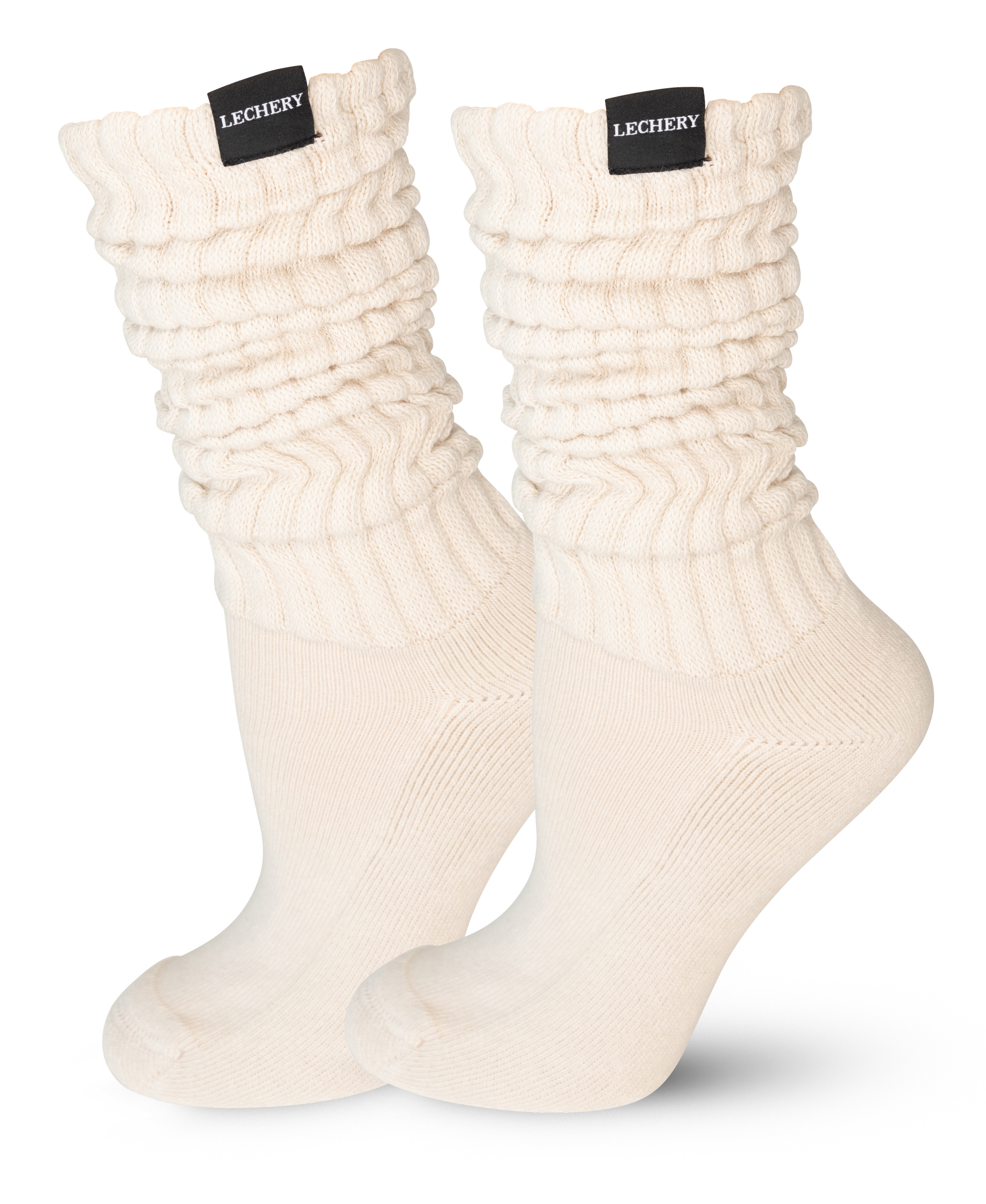  LECHERY LECHERY UNISEX SCRUNCH SOCKS - WHITE - Bonton