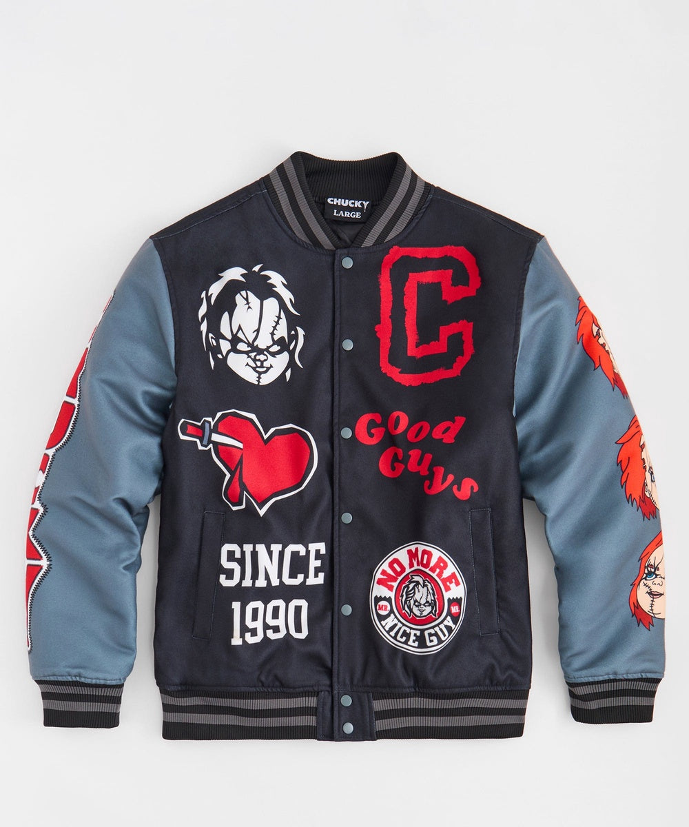   Reason Clothing Chucky Nice Guy Varsity Jacket - Black - BLACK - Bonton