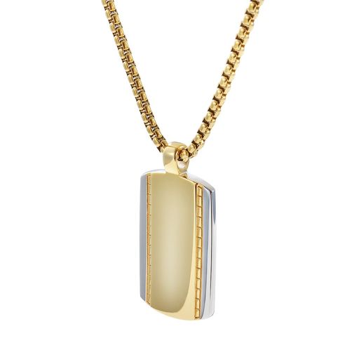  Gemesis Jewels by Edforce Dog Tag Pendant with Box Chain 24