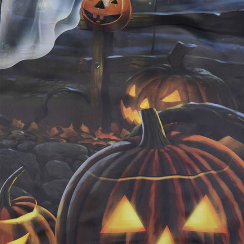 Pumpkins and Ghost Spooky Halloween Outdoor House Flag 28" X 40"