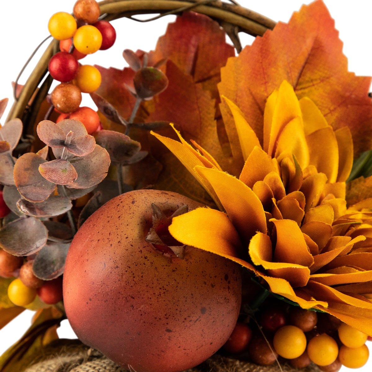  Northlight Mixed Autumn Harvest Flora in a Pumpkin Basket Decoration - 9