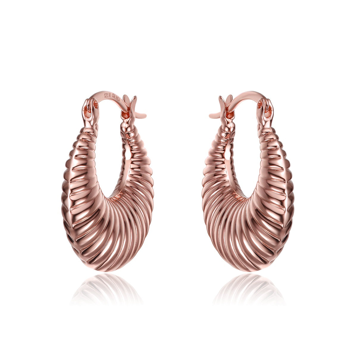  Rachel Glauber White Gold Plated Seashell Hoop Earrings - White - Bonton