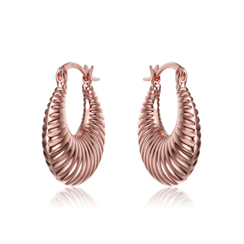 White Gold Plated Seashell Hoop Earrings