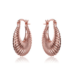 White Gold Plated Seashell Hoop Earrings