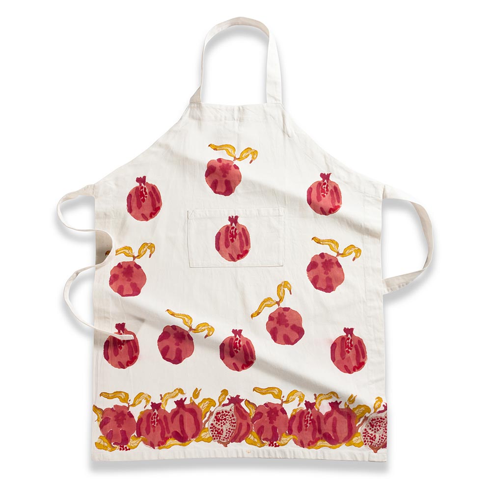  Couleur Nature Pomegranate Yellow/Red Apron - Yellow/Red - Bonton