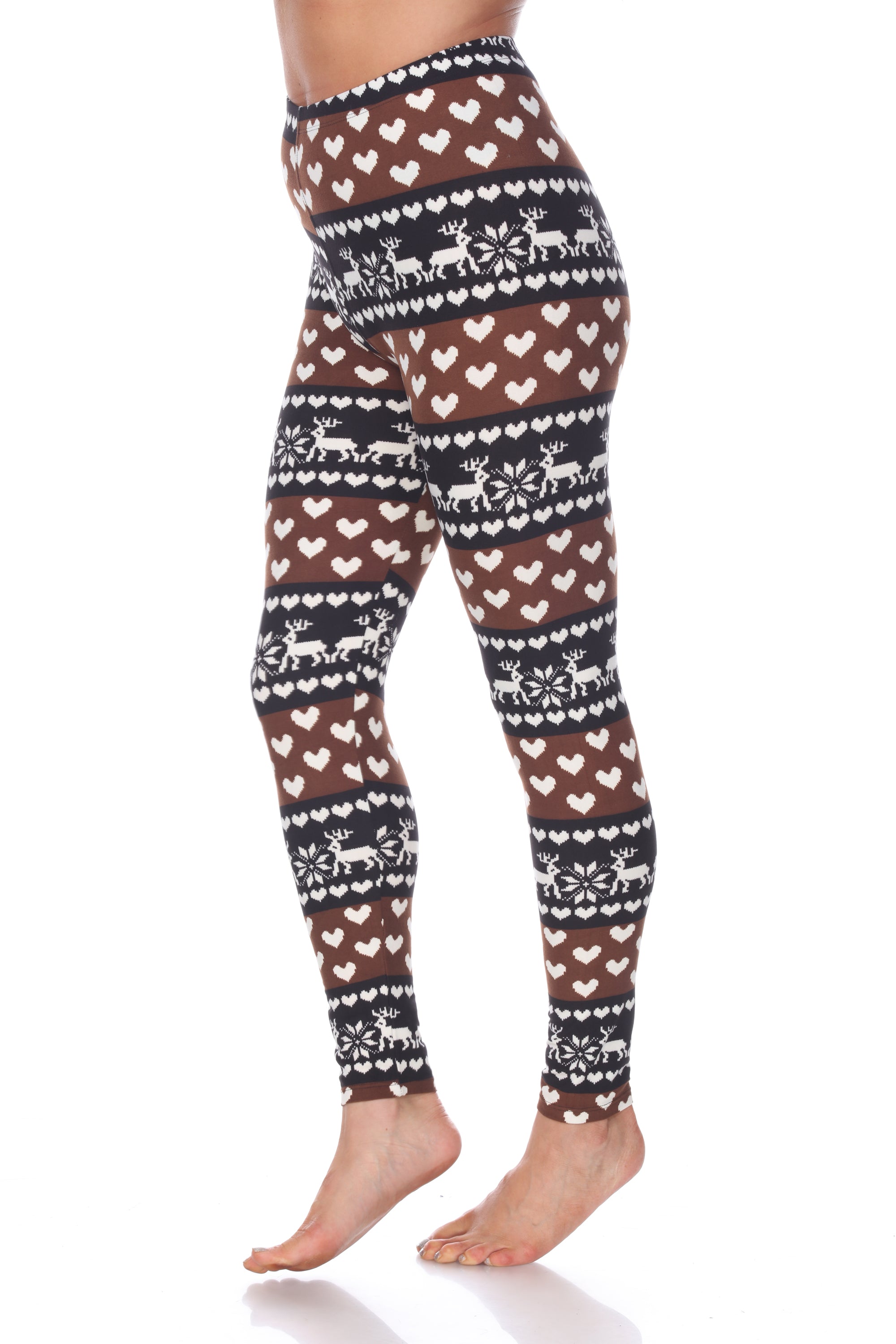  White Mark Women's One Size Fits Most Printed Leggings - one size - Bonton