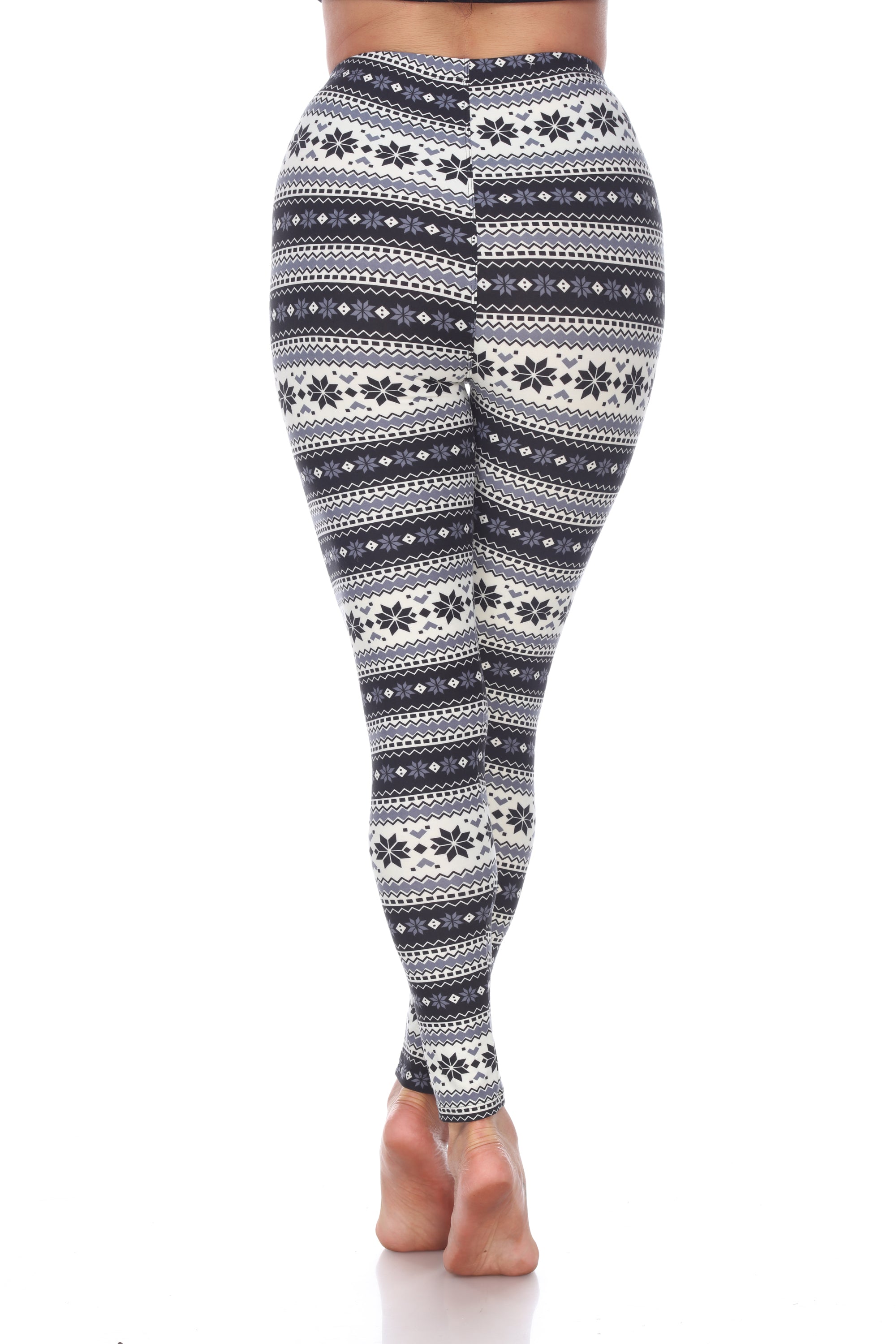  White Mark Women's One Size Fits Most Printed Leggings - one size - Bonton