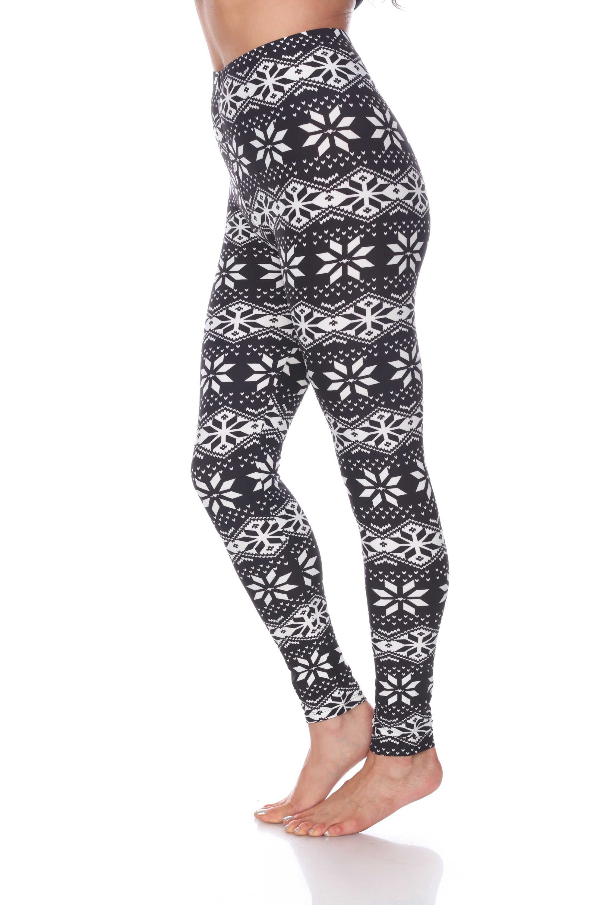  White Mark Women's One Size Fits Most Printed Leggings - one size - Bonton