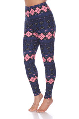 Women's One Size Fits Most Argyle Print Leggings